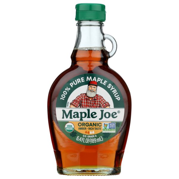 MAPLE JOE: Pure Organic Maple Syrup Amber, 6.4 fo