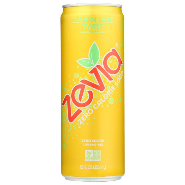 ZEVIA: Lemon Lime Twist Soda, 12 fo