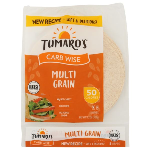TUMAROS: Multi Grain Carb Wise Wraps 8pc, 11.2 oz