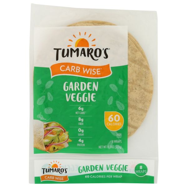 TUMAROS: Garden Veggie Carb Wise Wraps 8pc, 11.2 oz
