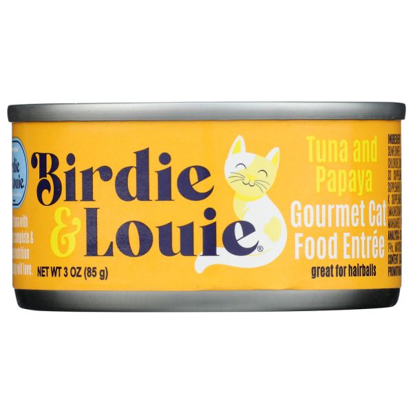 BIRDIE & LOUIE: Tuna and Papaya Wet Cat Food Gourmet Entrees, 3 oz