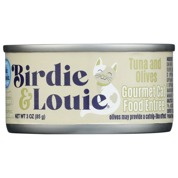 BIRDIE & LOUIE: Tuna and Olives Wet Cat Food Gourmet Entrees, 3 oz