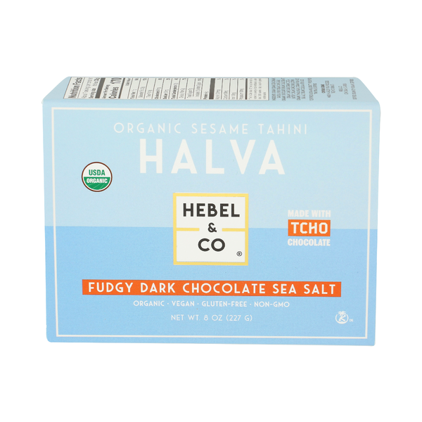 HEBEL & CO: Organic Fudgy Dark Chocolate Sea Salt Halva, 8 oz