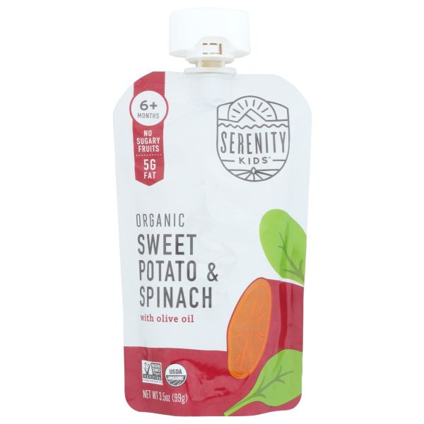 SERENITY KIDS: Food Baby Sweet Potato Spinach Organic, 3.5 oz