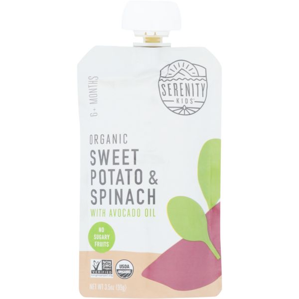 SERENITY KIDS: Food Baby Sweet Potato Spinach Organic, 3.5 oz