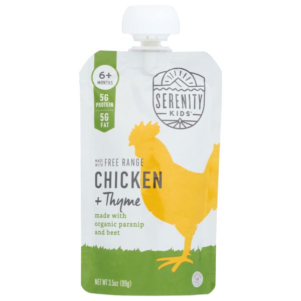 SERENITY KIDS: Free Range Chicken Thyme, 3.5 oz