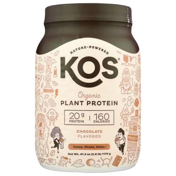 KOS: Organic Plant Protein Chocolate Flavored, 41.3 oz