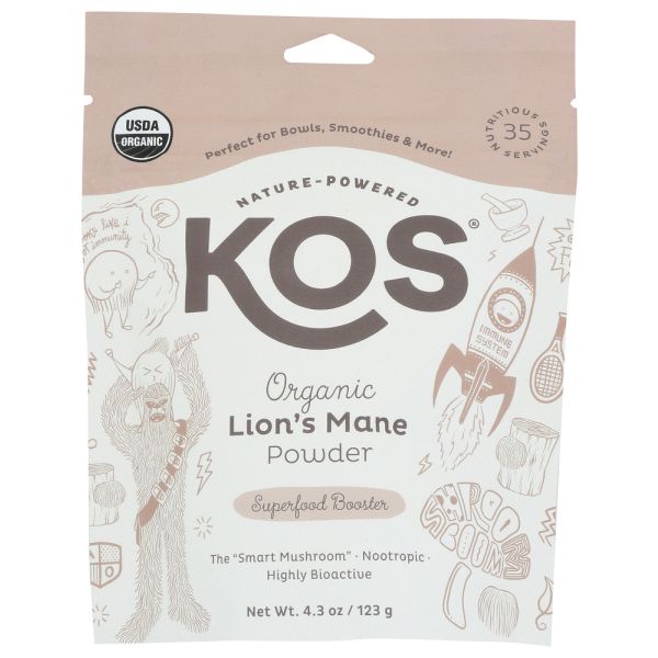 KOS: Superfood Lions Mane Pwd, 4.3 OZ