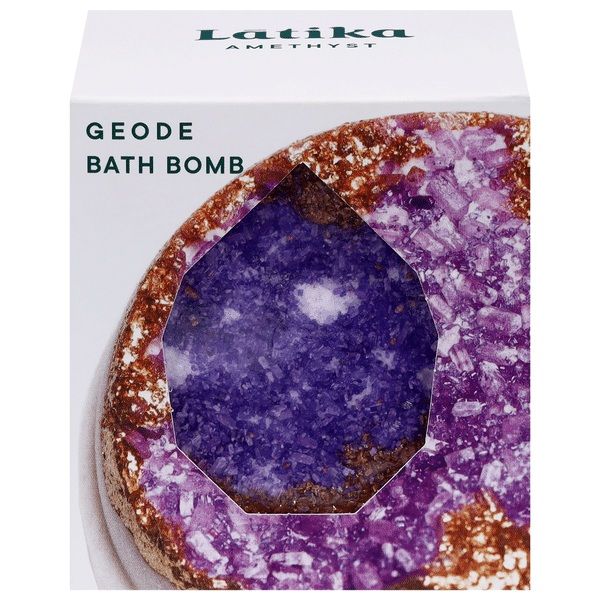 LATIKA BEAUTY: Amethyst Geode Bath Bomb, 7.5 oz