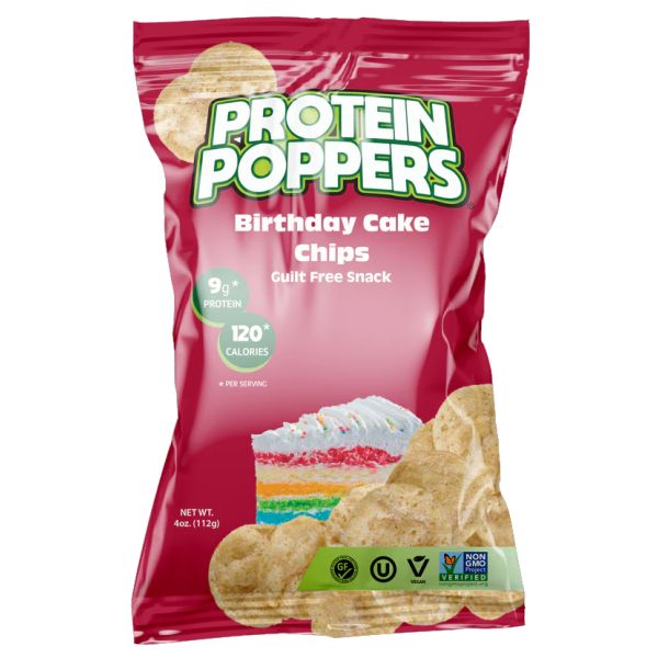 PROTEIN POPPERS: Birthday Cake Chips, 4 oz