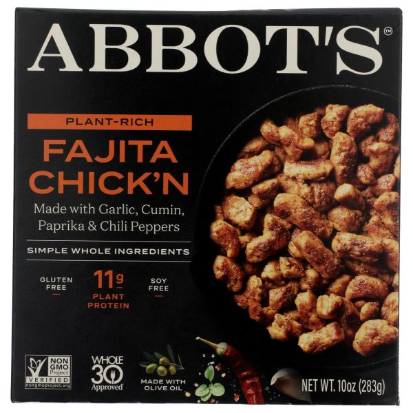 ABBOT'S: Plant Based Fajita Chick'n, 10 oz