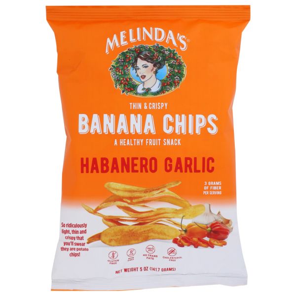 MELINDAS: Banana Chips Habanero Garlic, 5 oz