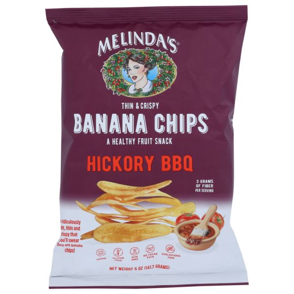MELINDAS: Banana Chips Hickory BBQ, 5 oz