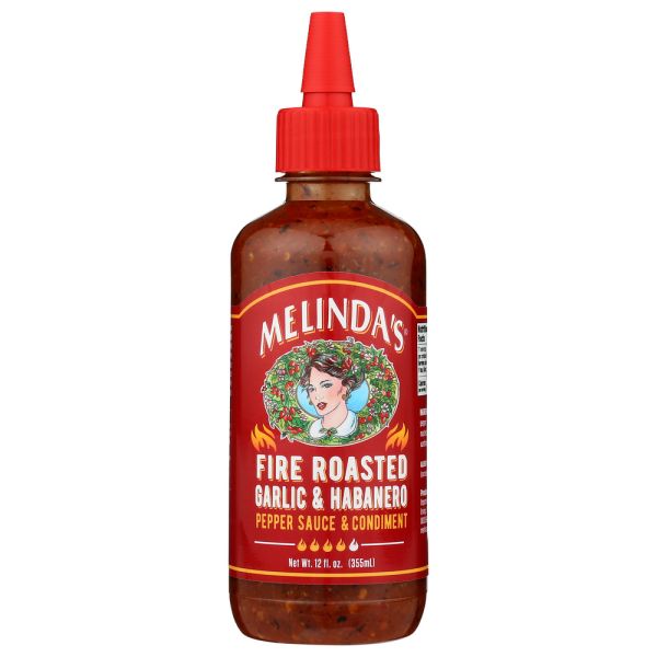 MELINDAS: Fire Roasted Garlic and Habanero Pepper Sauce and Condiment, 12 oz