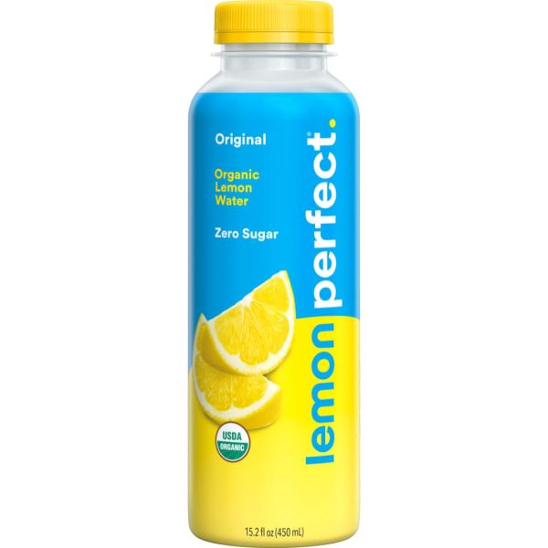 LEMON PERFECT: Original Organic Lemon Water Zero Sugar, 15.2 fo