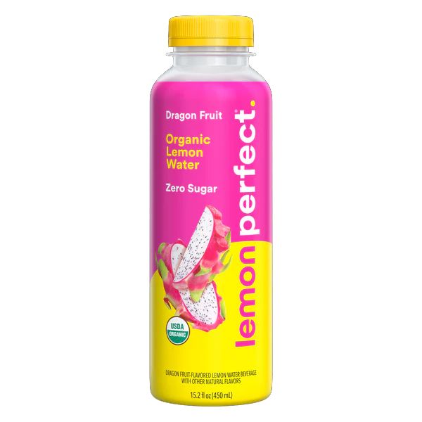 LEMON PERFECT: Dragon Fruit Organic Lemon Water Zero Sugar, 15.2 fo