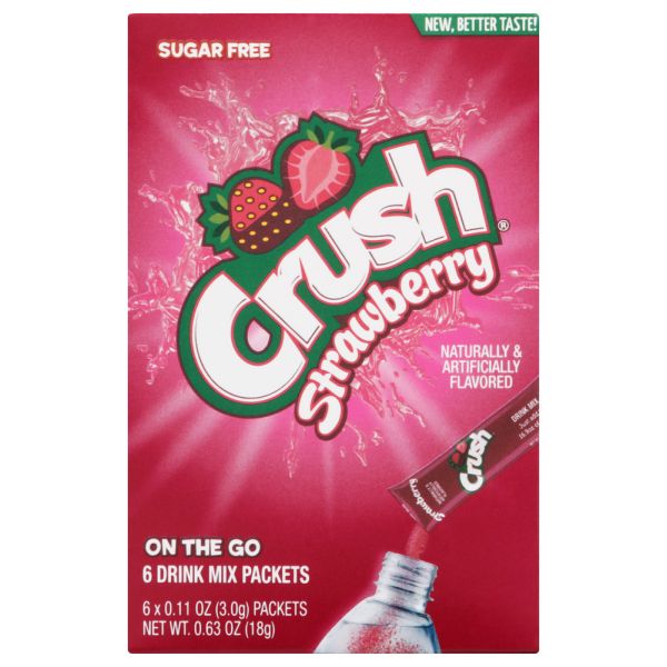 CRUSH: Strawberry Powder Drink Mix 6 Packets, 0.63 oz