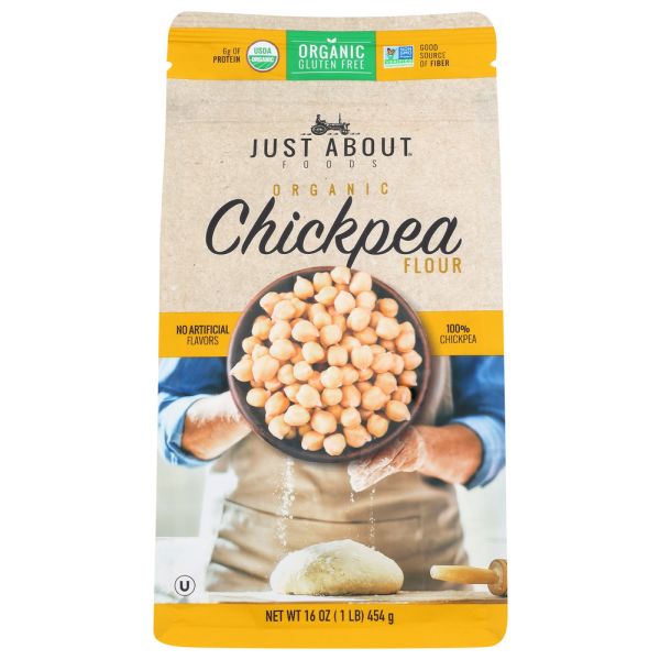 JUST ABOUT FOODS: Organic Chickpea Flour, 1 lb