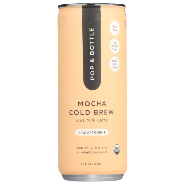 POP AND BOTTLE: Mocha Cold Brew Oat Milk Latte, 8 oz