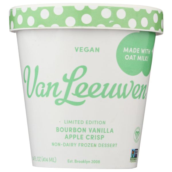 VANLEEUWEN: Vegan Bourbon Vanilla Apple Crisp Ice Cream, 14 oz