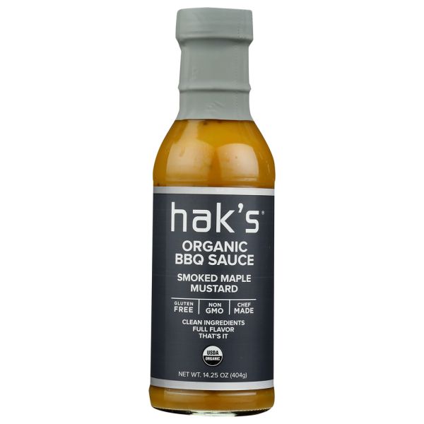 HAKS BBQ: Organic Smoked Maple Mustard BBQ Sauce, 14.25 oz