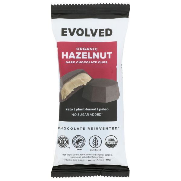 EVOLVED CHOCOLATE: Hazelnut Butter Keto Cups, 1.4 oz