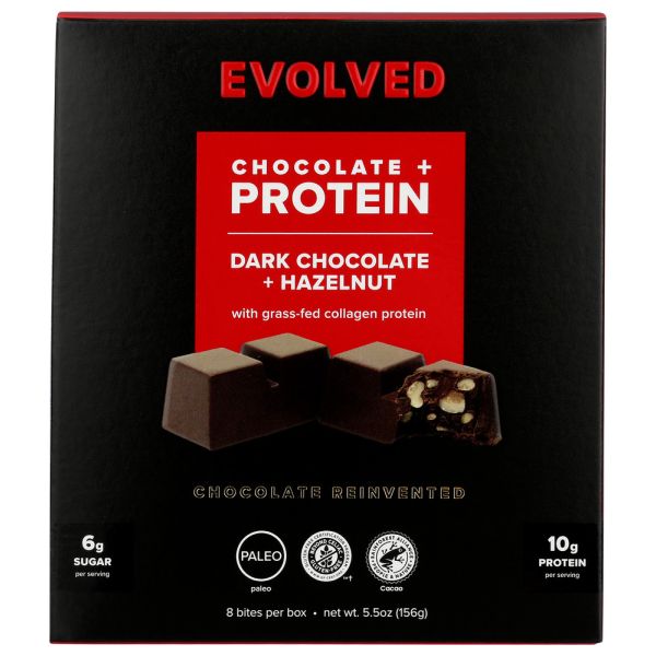 EVOLVED CHOCOLATE: Dark Chocolate Hazelnut, 5.5 oz