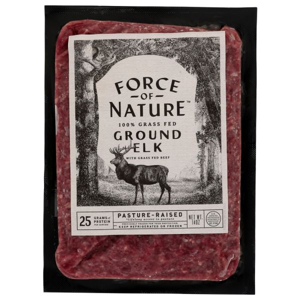 FORCE OF NATURE: Elk Ground Grass Fed, 14 oz