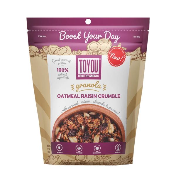TOYOU SNACKS: Oatmeal Raisin Crumble Granola, 12 oz