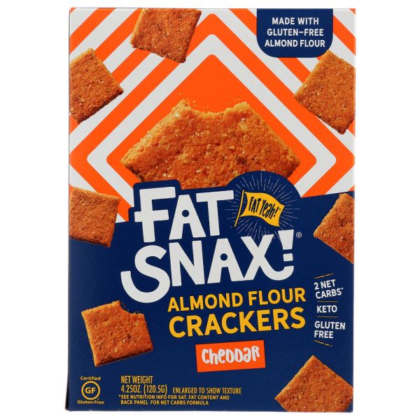 FAT SNAX: Crackers Cheddar, 4.25 oz