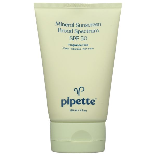 PIPETTE: Mineral Sunscreen Broad Spectrum Spf50, 4 fo