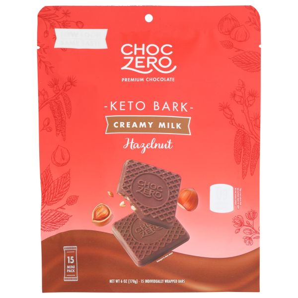 CHOCZERO: Milk Chocolate Hazelnut Keto Bark, 6 oz