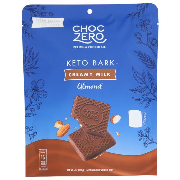 CHOCZERO: Milk Chocolate Almond Keto Bark, 6 oz