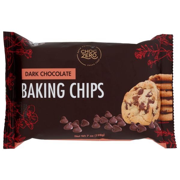 CHOCZERO: Dark Chocolate Baking Chips Sugar Free, 7 oz