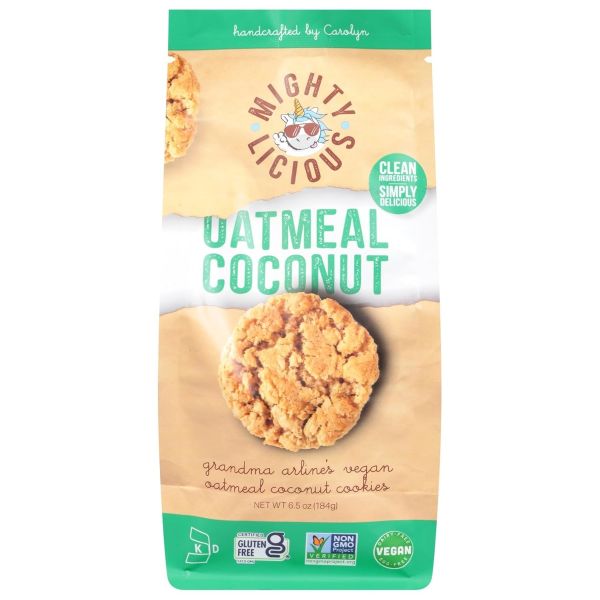 MIGHTYLICIOUS: Vegan Oatmeal Coconut Cookies, 6.5 oz