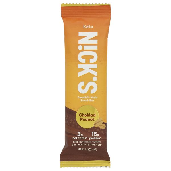 NICKS: Choklad Peanot Protein Bar, 1.76 oz