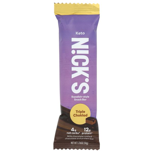 NICKS: Triple Choklad Protein Bar, 1.76 oz