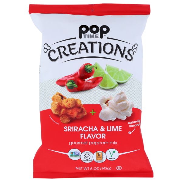 POPTIME CREATIONS: Sriracha & Lime Gourmet Popcorn Mix, 5 oz