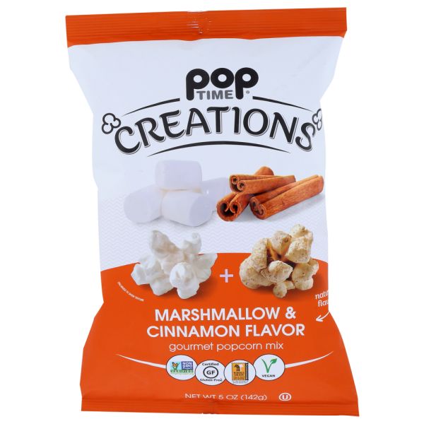 POPTIME CREATIONS: Marshmallow & Cinnamon Gourmet Popcorn Mix, 5 oz