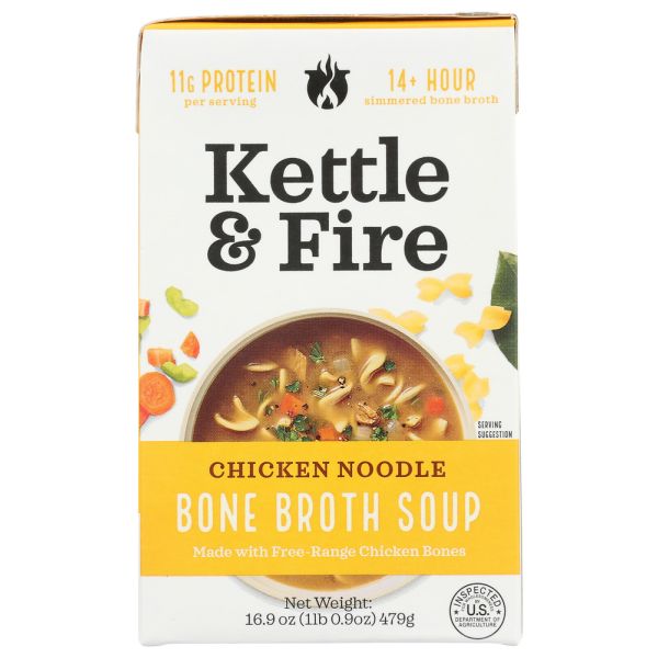 KETTLE AND FIRE: Soup Chicken Noodle, 16.9 oz
