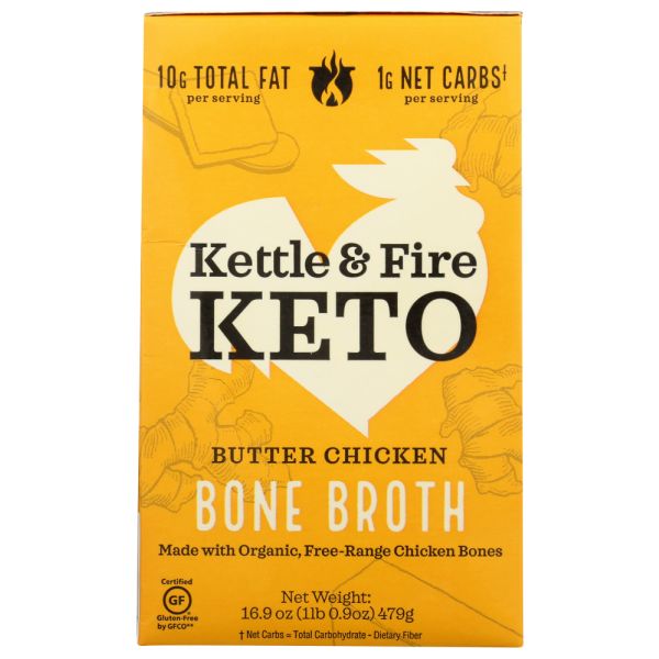 KETTLE AND FIRE: Butter Chicken Bone Broth, 16.9 oz