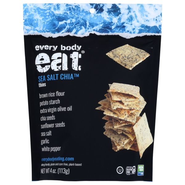 EVERY BODY EAT: Sea Salt Chia Thins, 4 oz