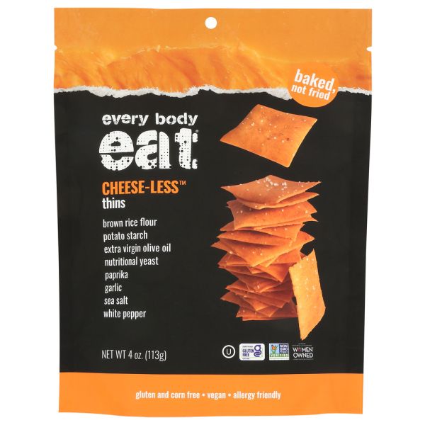 EVERY BODY EAT: Thins Cheese Less, 4 oz