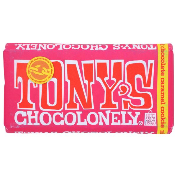 TONYS CHOCOLONELY: Milk Chocolate Caramel Cookie Bar,  6.35 oz
