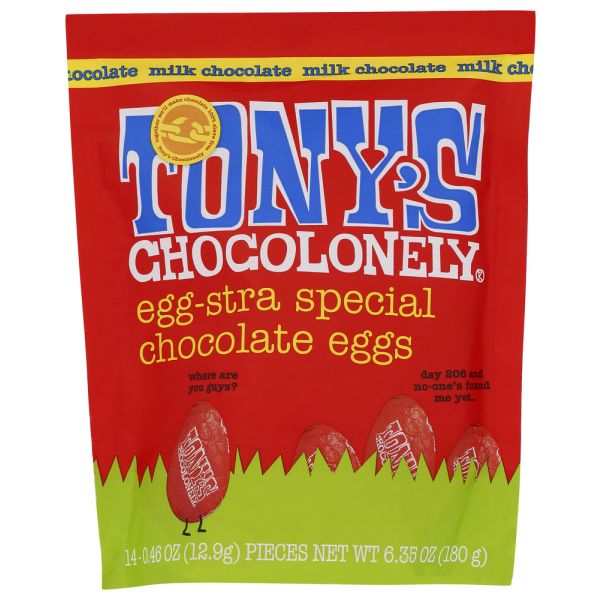 TONYS CHOCOLONELY: Choc Estr Egg Milk, 6.34 oz