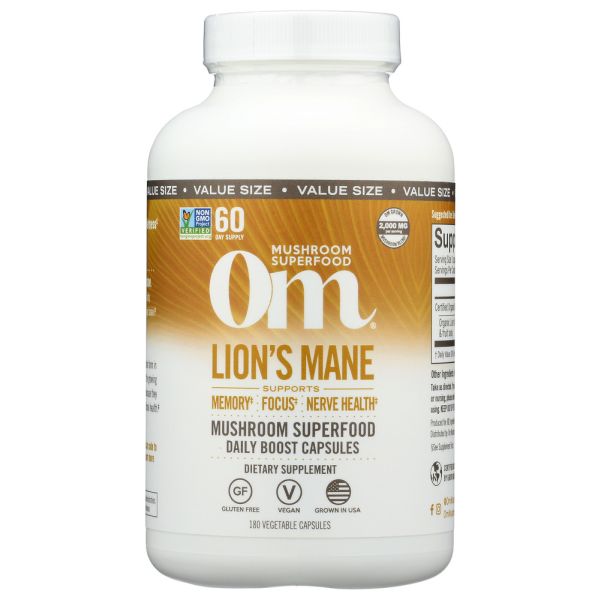 OM MUSHROOMS: Lions Mane Cp, 180 cp