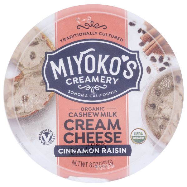 MIYOKO'S CREAMERY: Cream Cheese Cinna Raisin, 8oz