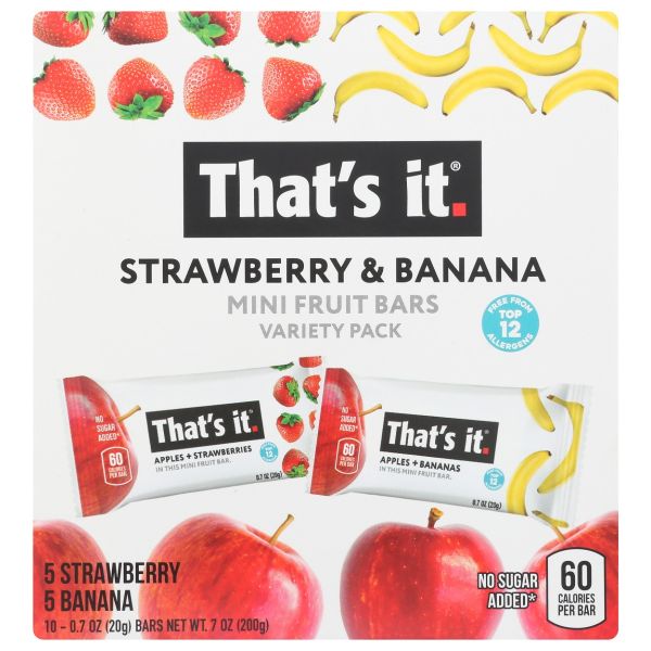 THATS IT: Strawberry and Banana Mini Fruit Bars, 7 oz