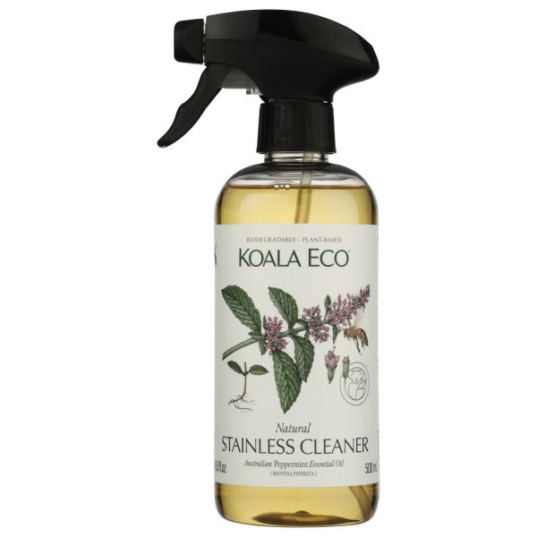 KOALA ECO: Peppermint Essential Oil Stainless Cleaner, 16.9 fo