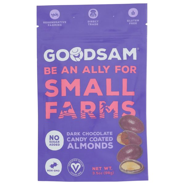 GOODSAM: Dark Chocolate Candy Coated Almonds, 3.5oz